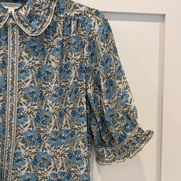 Max studio M Floral Blue Midi Dress - Picture 3 of 5